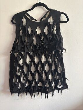 Maison Margiela Black abstract geometric cut-out layered layered